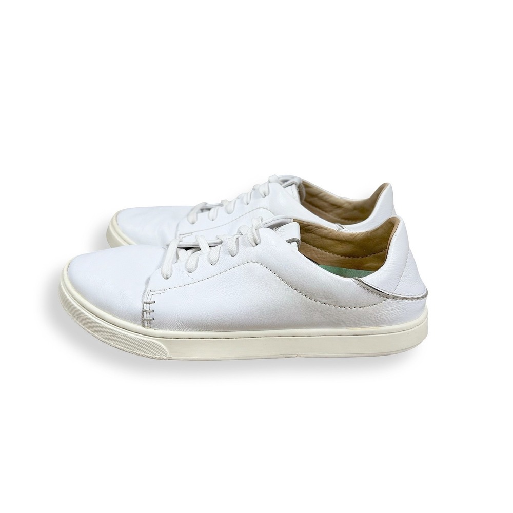 OluKai Pehuea Li Ili Womens White Leather Low Top Sneakers Size 7
